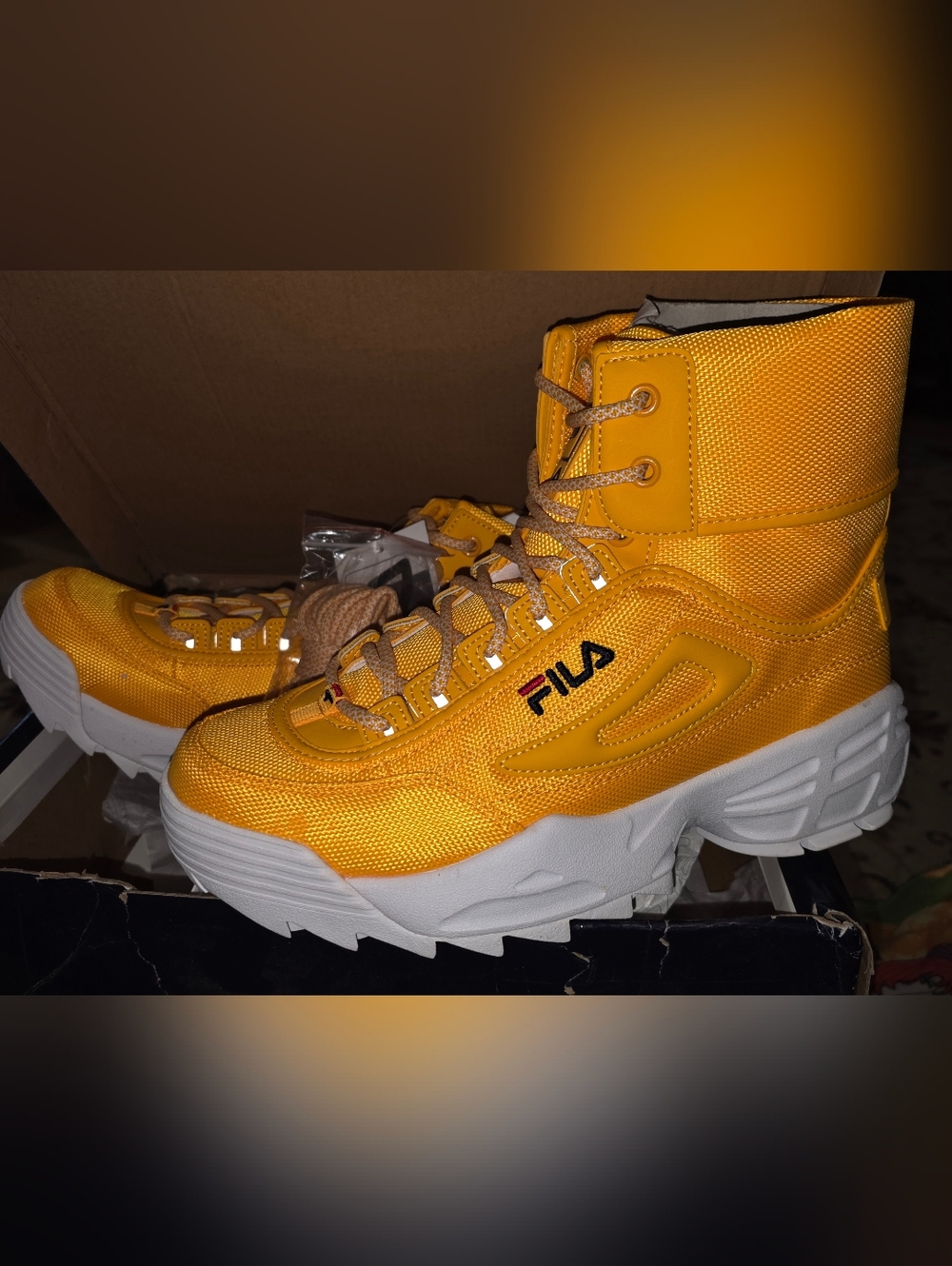 FILA Yellow High-Top Sneakers